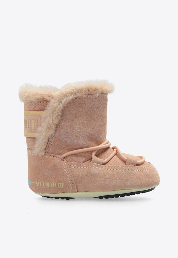 Moon Boot Kids Girls Crib Suede Ankle Boots Pink 340103 00-003