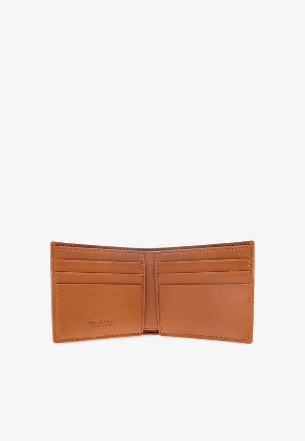 Bottega Veneta Cassette Bi-Fold Wallet in Intreccio Leather 743004V39K1 2632 Wood
