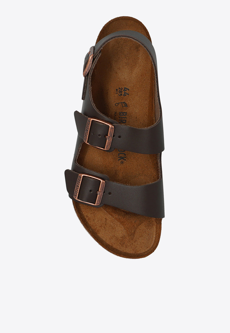BirkenstockMilano Slingback Leather Flat Sandals34101 0-DARK BROWNBlack
