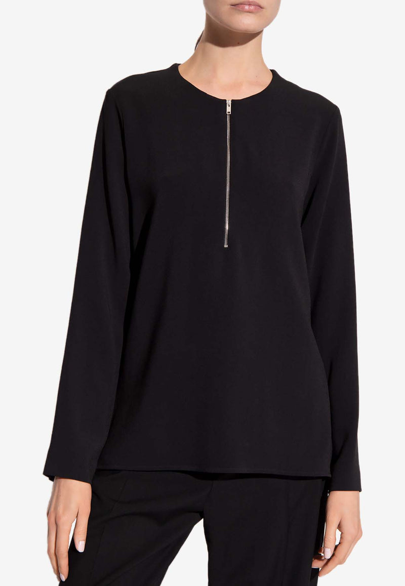 Stella McCartney Long-Sleeved Zip T-shirt Black 341360 SCA06-1000