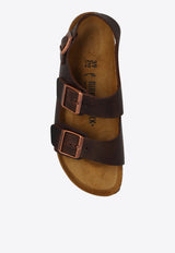 BirkenstockMilano Slingback Leather Flat Sandals34873 0-HABANADark Brown