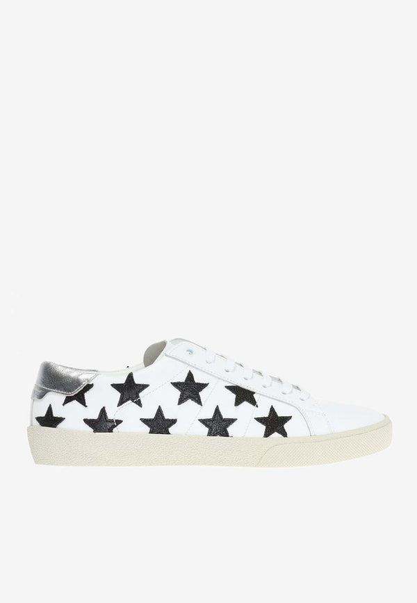 Saint Laurent Court Classic Low-Top Sneakers with Star Patches White 419197 0MP10-9082