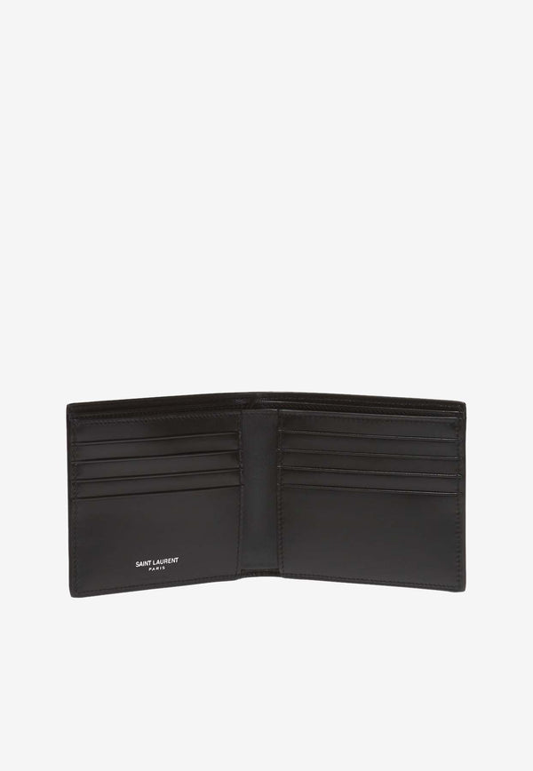 Saint Laurent East/West Bi-Fold Leather Wallet Black 453276 0SX0E-1000