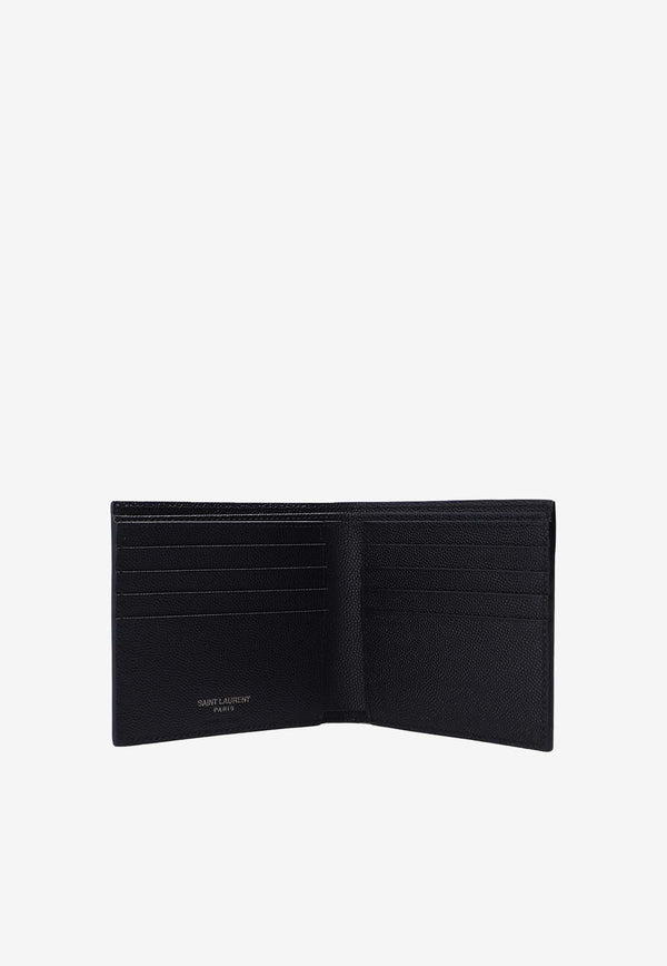 Saint Laurent East/West Bi-Fold Leather Wallet Black 453276 BTY0U-1000