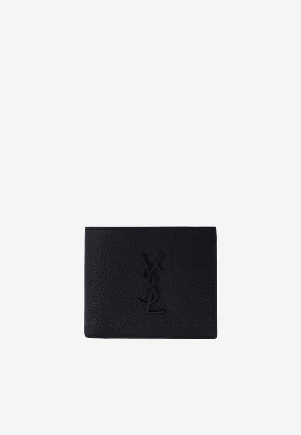 Saint Laurent East/West Bi-Fold Leather Wallet Black 453276 BTY0U-1000