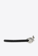 Alexander McQueen Skull Motif Leather Bracelet Black 554600 J127I-1000