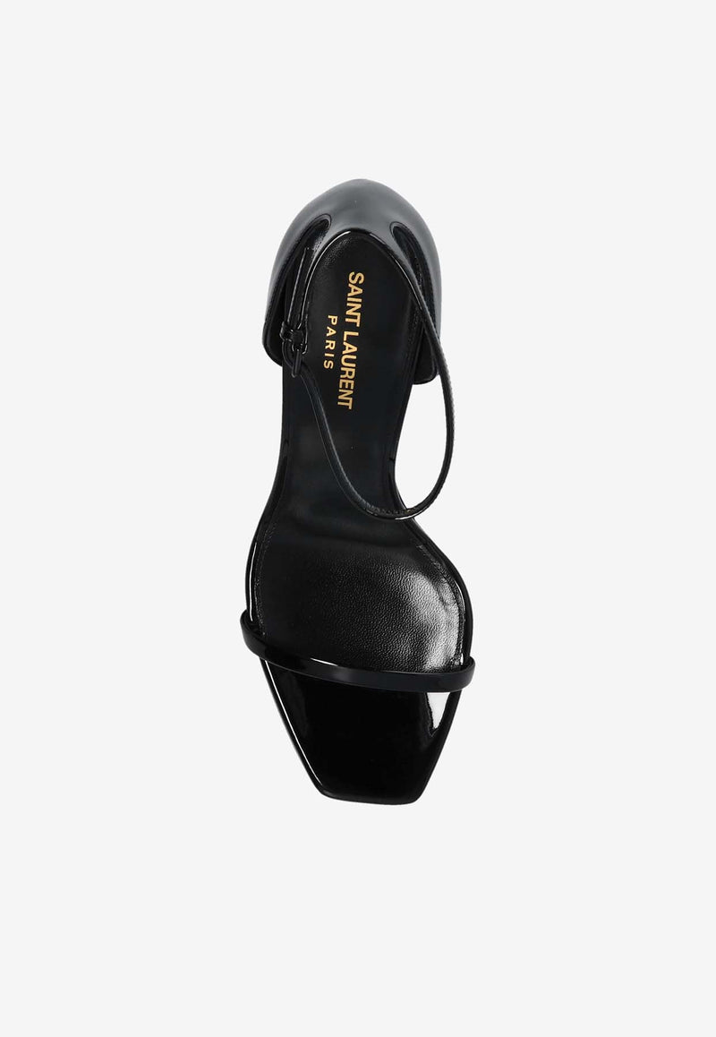 Saint Laurent Opyum 85 Patent Leather Sandals Black 557679 0NPVV-1000