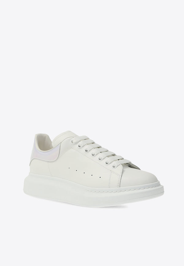 Alexander McQueen Larry Oversized Leather Sneakers White 561580 WHVI5-9375