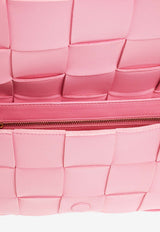 Bottega Veneta Cassette Shoulder Bag in Intreccio Leather 578004 VMAY1-5832 Pink