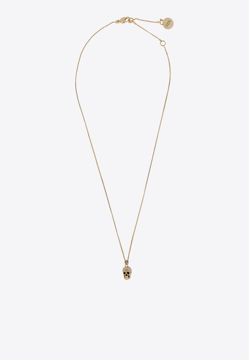 Alexander McQueen Pave Skull Brass Necklace Gold 582694 J160K-2077