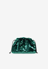 Bottega Veneta Mini Sequin Embellished Pouch 585852 V2NU1-3026 Green
