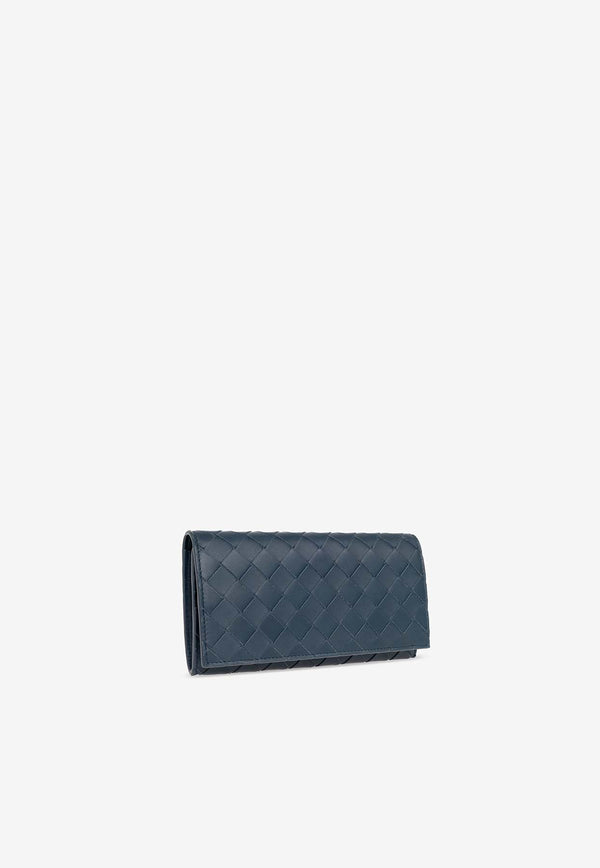Bottega Veneta Intrecciato Leather Wallet 591365 VCPQ4-3121 Deep Blue