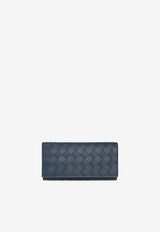 Bottega Veneta Intrecciato Leather Wallet 591365 VCPQ4-3121 Deep Blue