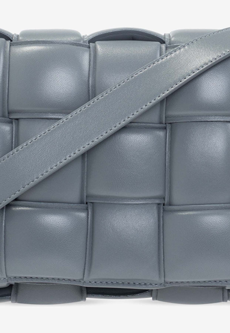 Bottega Veneta Padded Cassette Shoulder Bag in Intreccio Leather 591970 VCQR1-1233 Thunder