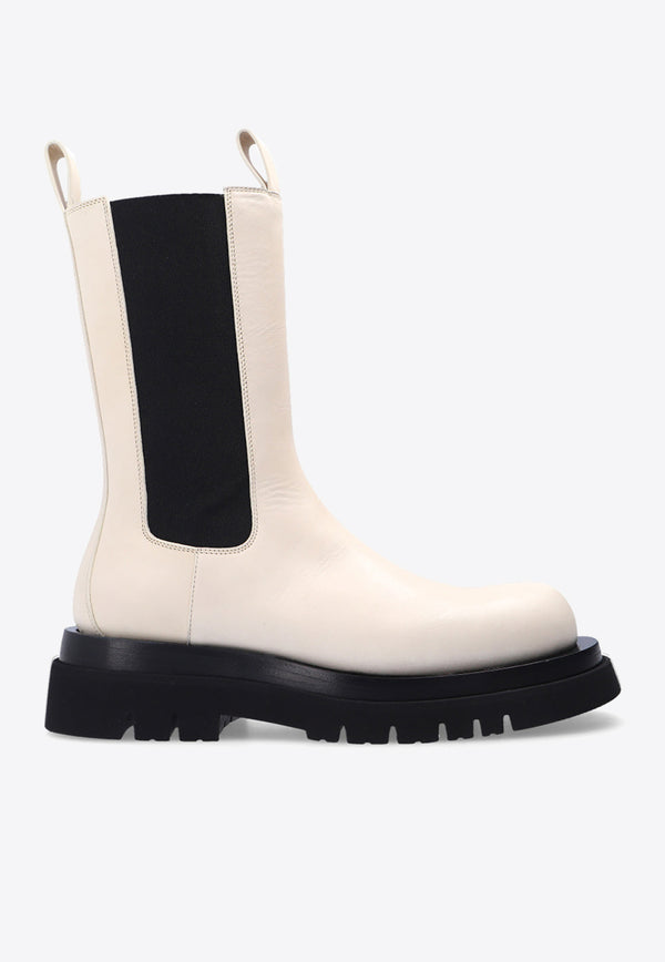 Bottega Veneta Chelsea Leather Ankle Boots Sea Salt 592045 VIFH0-9031