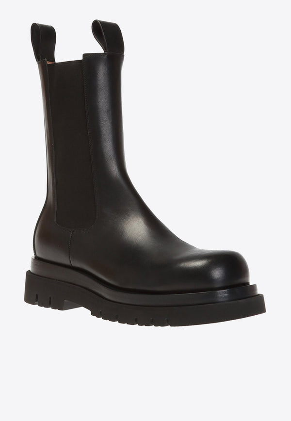 Bottega Veneta Ankle Lug Boots in Calfskin Black 592081 VIFH0-1000