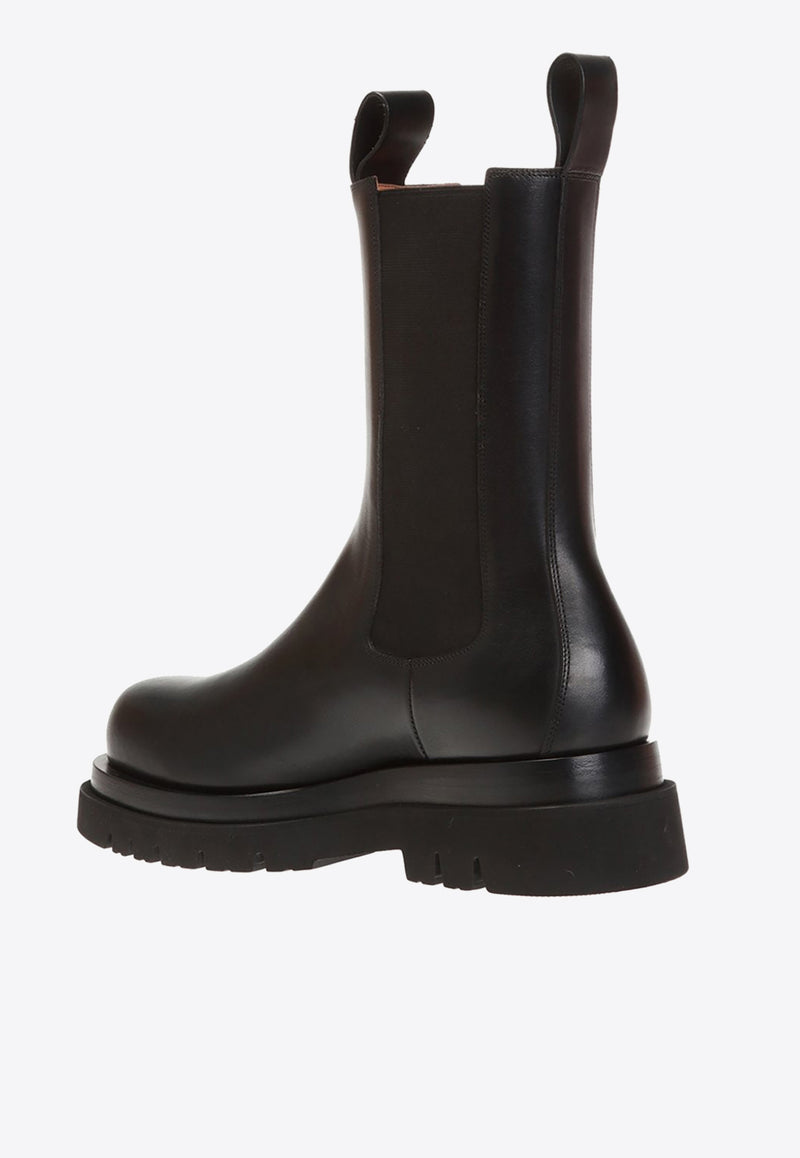 Bottega Veneta Ankle Lug Boots in Calfskin Black 592081 VIFH0-1000