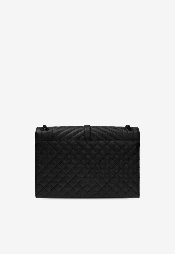 Saint Laurent Large Envelope Leather Shoulder Bag 600166 BOW98-1000