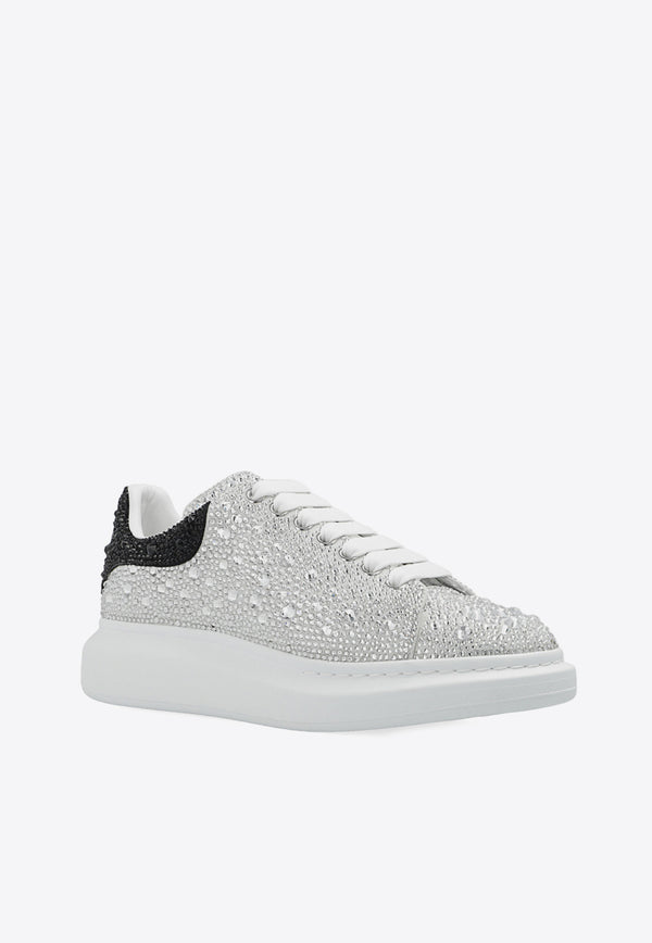 Alexander McQueen Larry Crystal Embellished Oversized Sneakers White 604223 WHCE4-9329