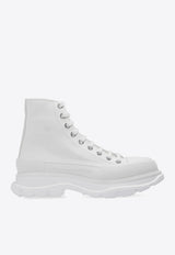 Alexander McQueen Tread Slick Ankle Boots White 604254 W4L32-9000