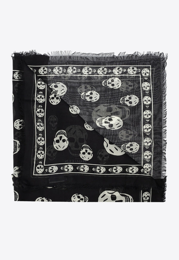 Alexander McQueen All-Over Skull Motif Scarf Black 110640 3943Q-1078