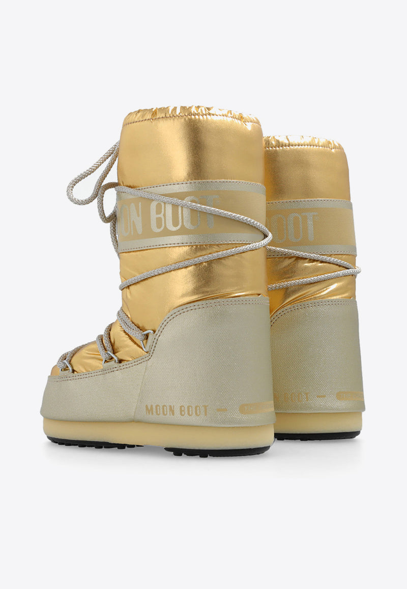 Moon Boot Kids Girls Icon Metallic Snow Boots Gold 140275 00-002K