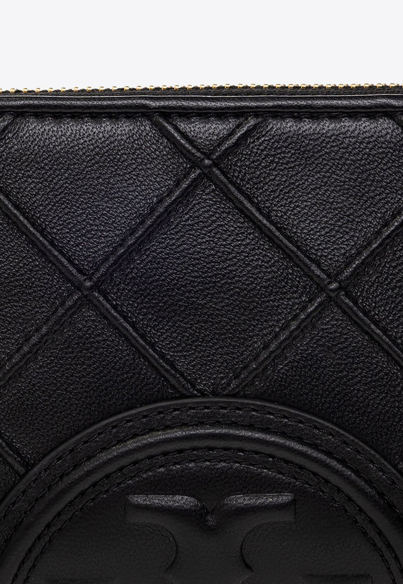 Tory Burch Fleming Quilted Leather Zip-Around Wallet Black 140344 0-001