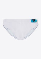 Emporio Armani Logo Patch Swimming Briefs White 211720 2R402-00010