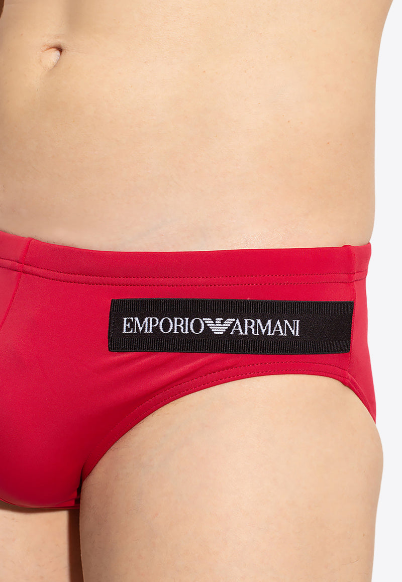 Emporio Armani Logo Patch Swimming Briefs Red 211722 2R416-02175