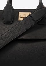 Salvatore Ferragamo Studio Leather Shoulder Bag 211772 THE STUDIO 752737-NERO