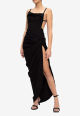 Jacquemus Saudade Asymmetric Maxi Dress 211DR01-211 102990-BLACK Black