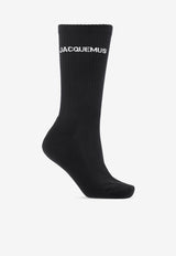 Jacquemus Logo Ribbed Socks Black 213AC003 500-990