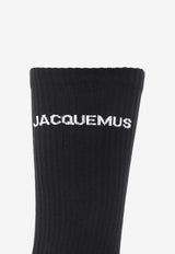 Jacquemus Logo Ribbed Socks Black 213AC003 500-990