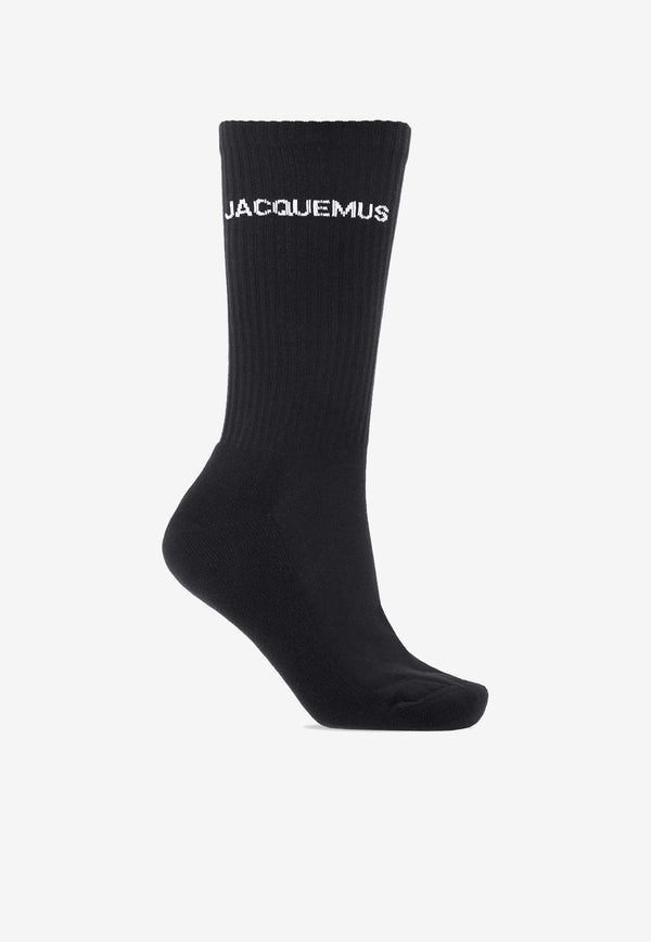 Jacquemus Logo Crew Socks 213AC003 500-990 Black