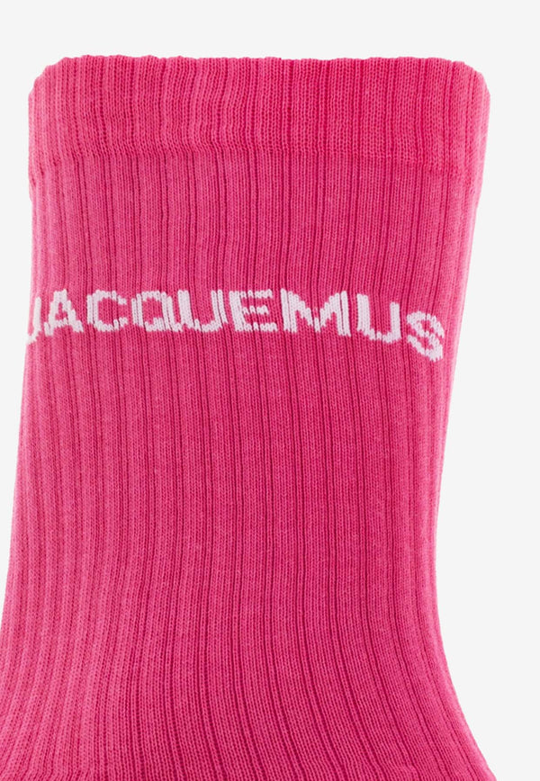 Jacquemus Logo Crew Socks 213AC003 5000-450 Pink