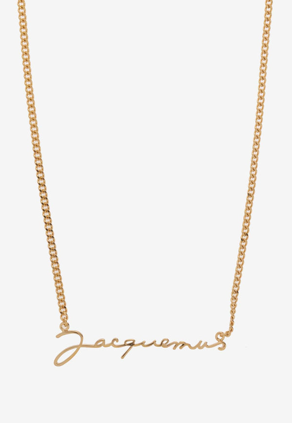 Jacquemus Logo Chain Necklace 223JW333 5845-280 Gold