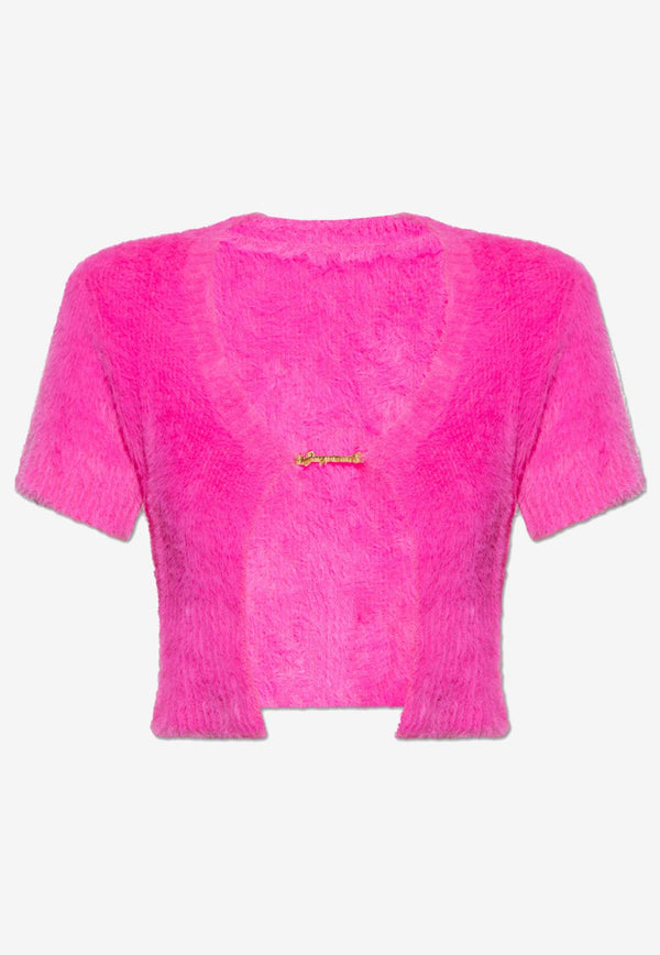 Jacquemus Neve Fluffy Logo Charm Top 223KN209 2380-430 Pink