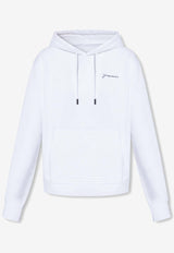 Jacquemus Logo Print Hooded Sweatshirt White 226JS310 2120 F-100