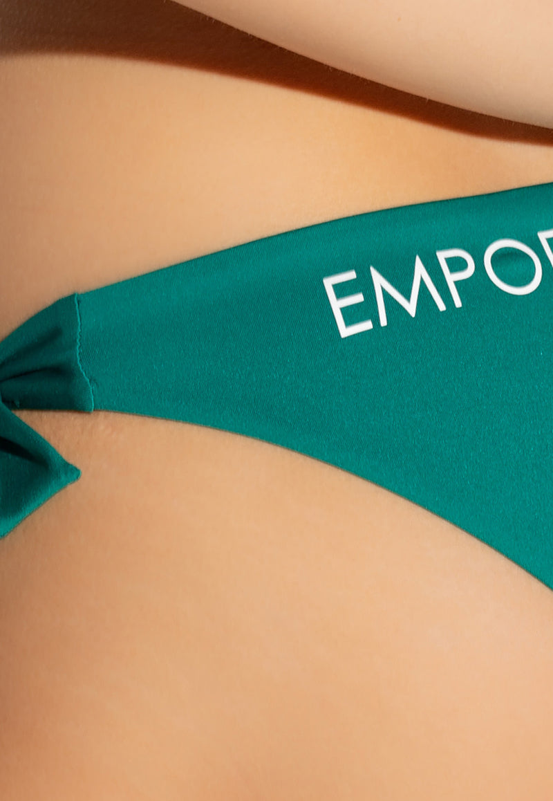 Emporio Armani Logo Print Bikini Bottom Green 262555 2R300-01185