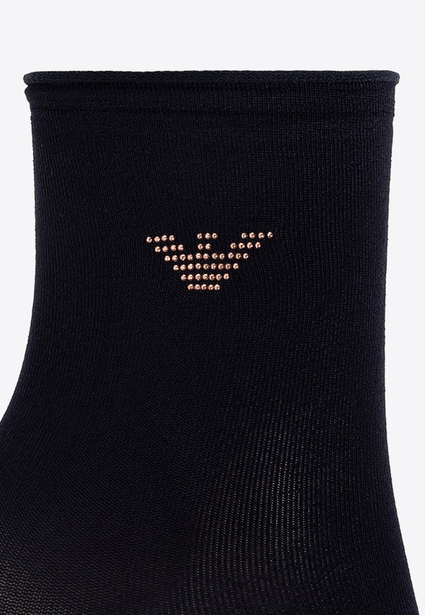 Emporio Armani Logo Embroidered Socks Navy 292306 2F223-00135