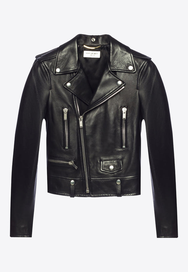Saint Laurent Leather Biker Jacket 481862 Y5YA2-1000