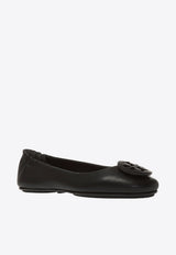 Tory Burch Minnie Travel Leather Ballet Flats Black 49350 0-006