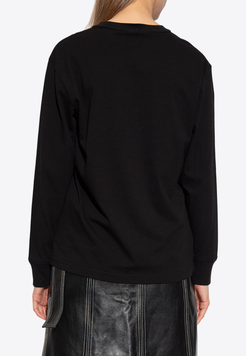 Alexander Wang Puff Logo Crewneck Sweatshirt Black 4CC3221356 0-001