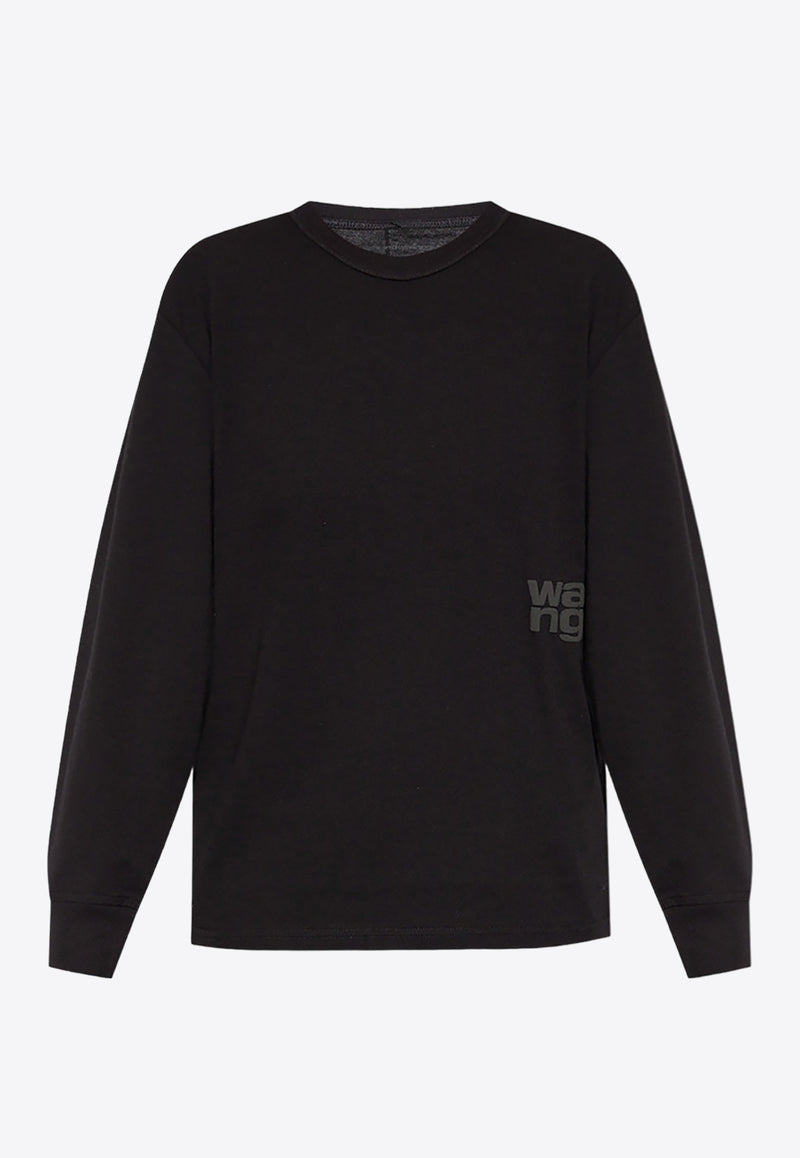 Alexander Wang Puff Logo Crewneck Sweatshirt Black 4CC3221356 0-001