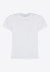 Alexander Wang Puff Logo Shrunken Crewneck T-shirt White 4CC3221358 0-100