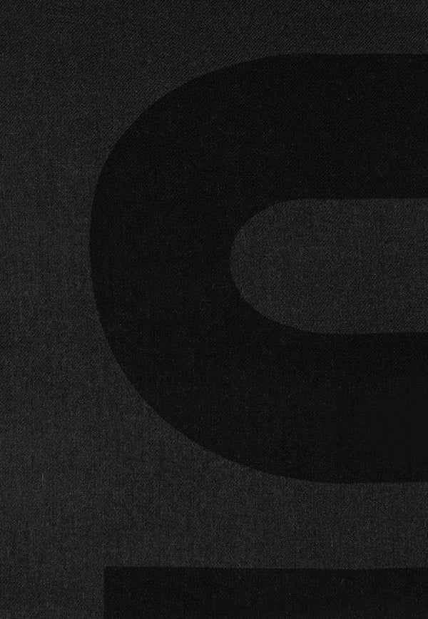 Moschino Logo Print Wool Scarf Gray 50118 M5134-004