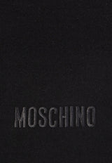 Moschino Logo-Embroidered Cashmere Scarf Black 50149 M5436-016