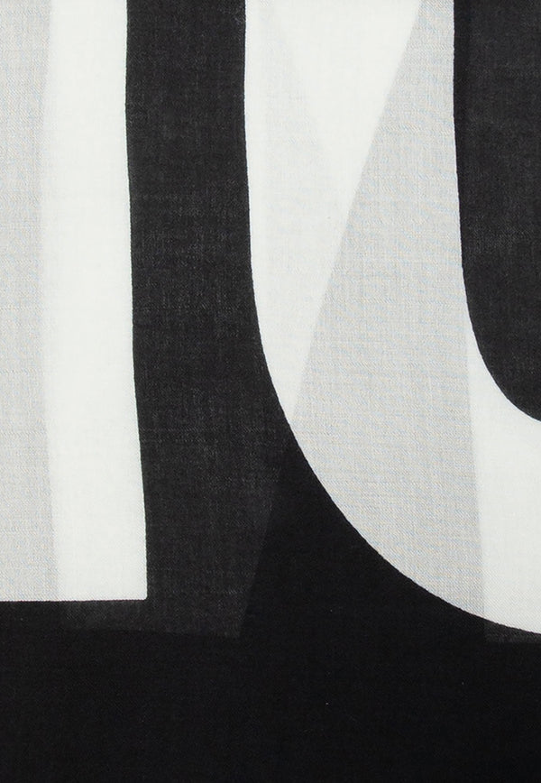 Moschino Oversized Logo Print Scarf Black 50169 M5134-011