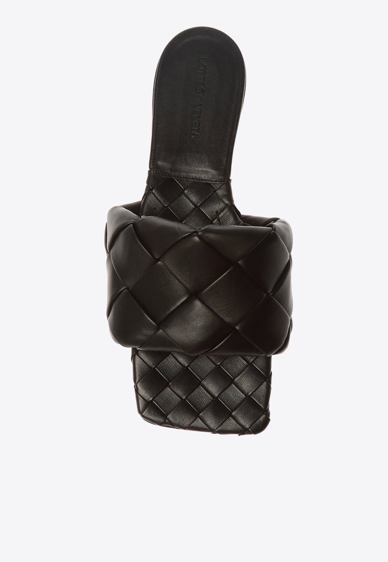 Bottega Veneta Lido Flat Sandals in Intrecciato Leather 608853 VBSS0-1000 Black