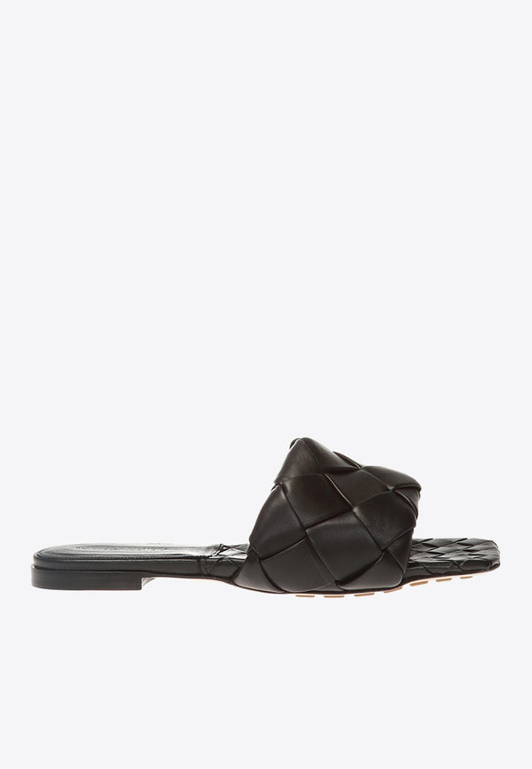 Bottega Veneta Lido Flat Sandals in Intrecciato Leather 608853 VBSS0-1000 Black
